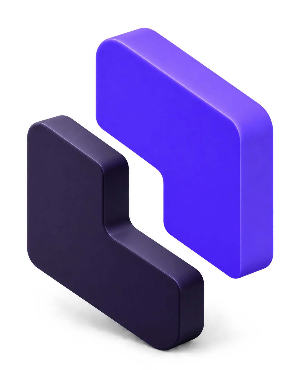Le symbole Littlab en trois dimensions, en violet et encre.